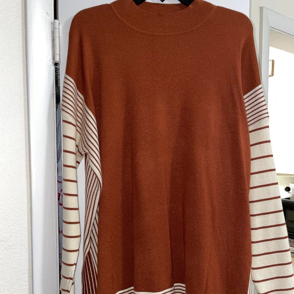 Orange and White Sweater